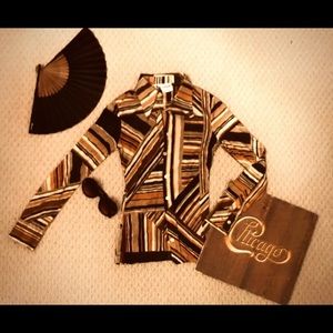 Wayne Rogers Vintage Womens 70s Button Up Top